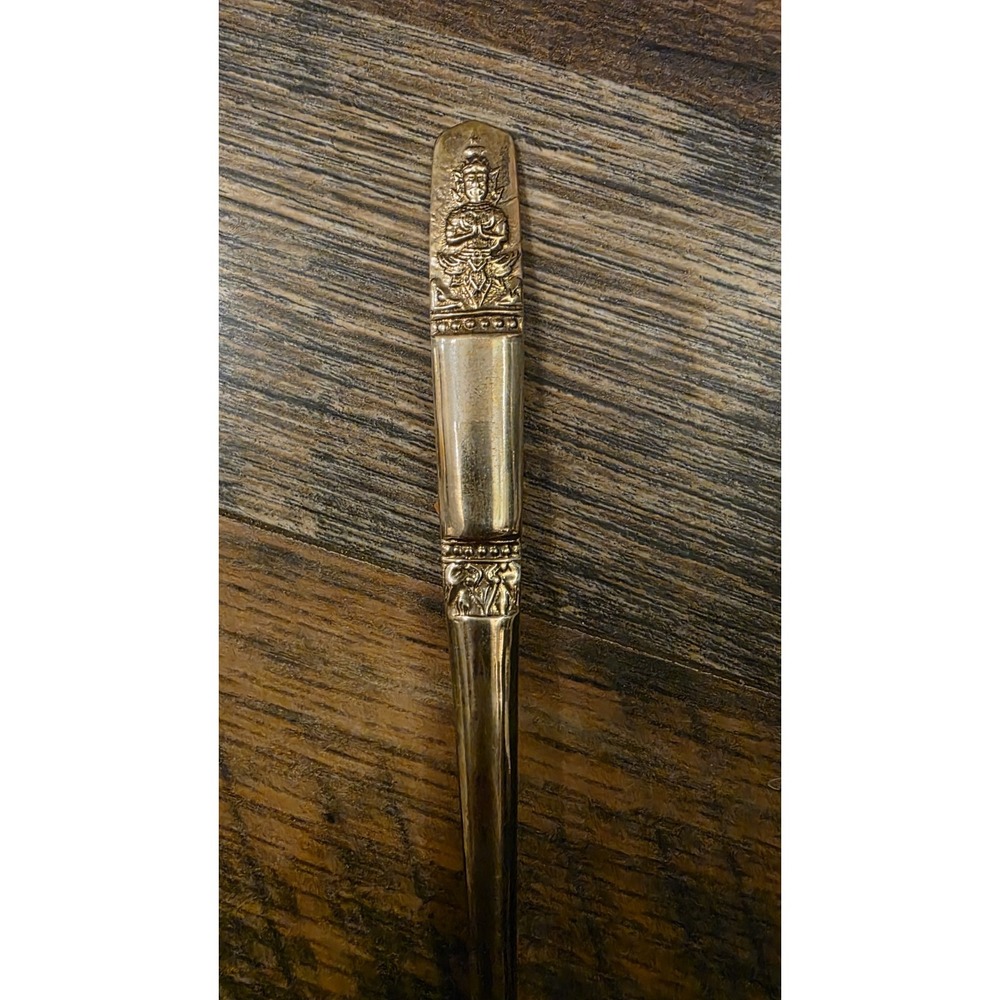 Vintage Thai Bronze Flatware Set Cutlery Brass Siam Buddha Spoons Forks 25 Piece - Picture 8 of 16